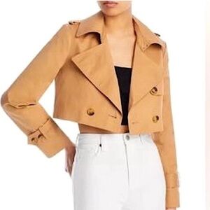 Cropped Double-Breasted Trench Jacket